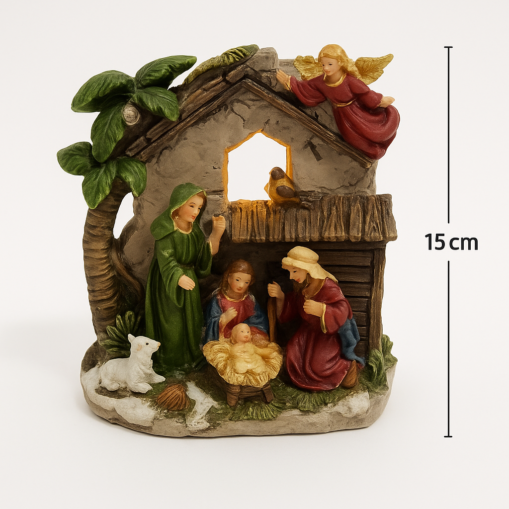 Presépio Decorativo com Luz LED – 15 cm