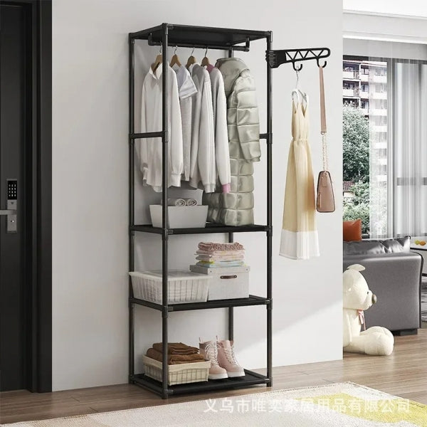 Organizador de Roupas com Prateleiras e Suporte Lateral