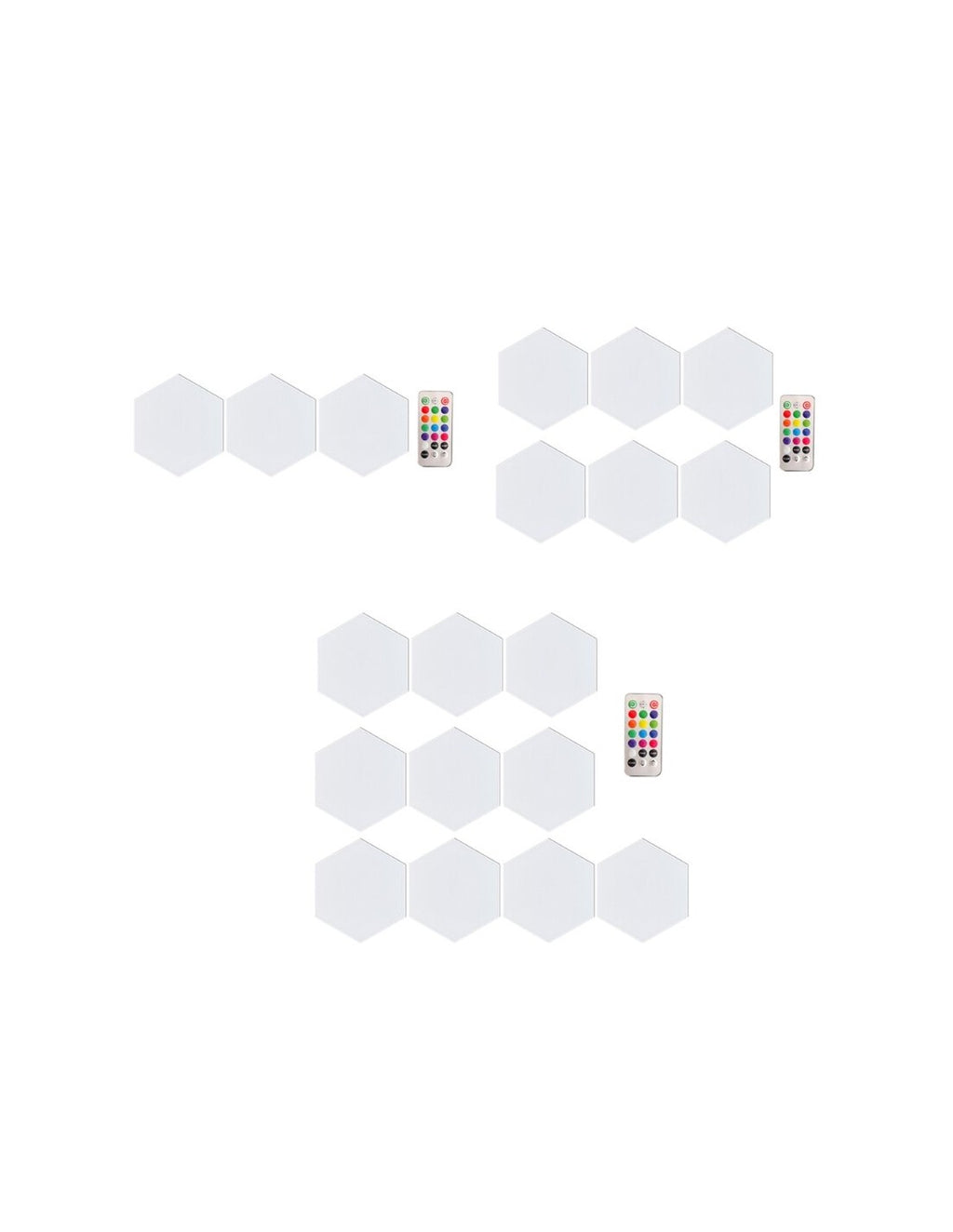 Painel de Luzes LED Hexagonal RGB (3pcs)