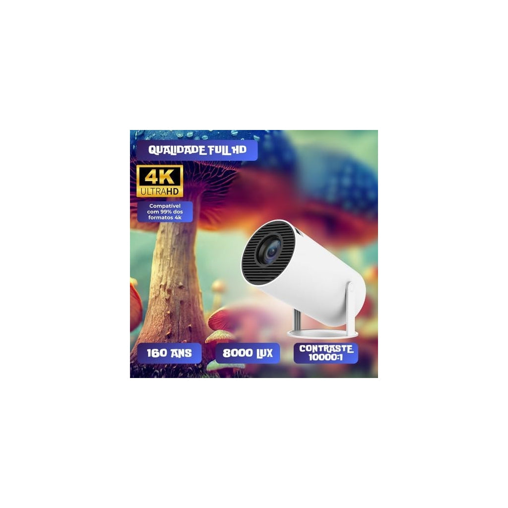Projetor Portátil HY300 4K Full HD Android 11